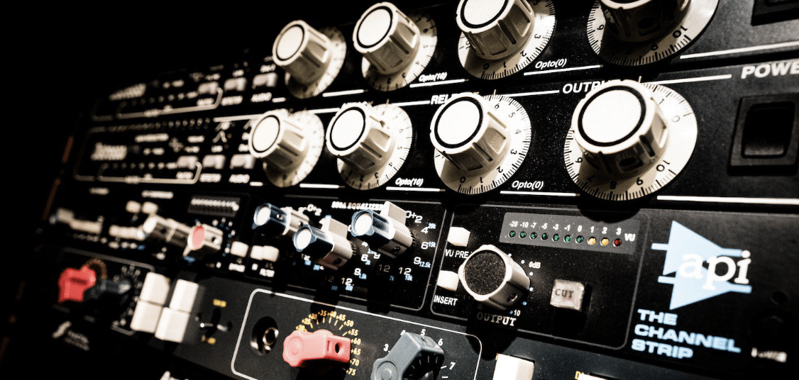 Mixing studio console
